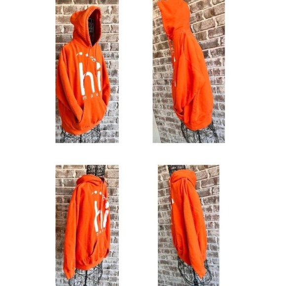 VTG Maui Hoodie Unisex Large Aloha Hawaii Orange Hooded Sweatshirt Hawai… - Picture 8 of 12